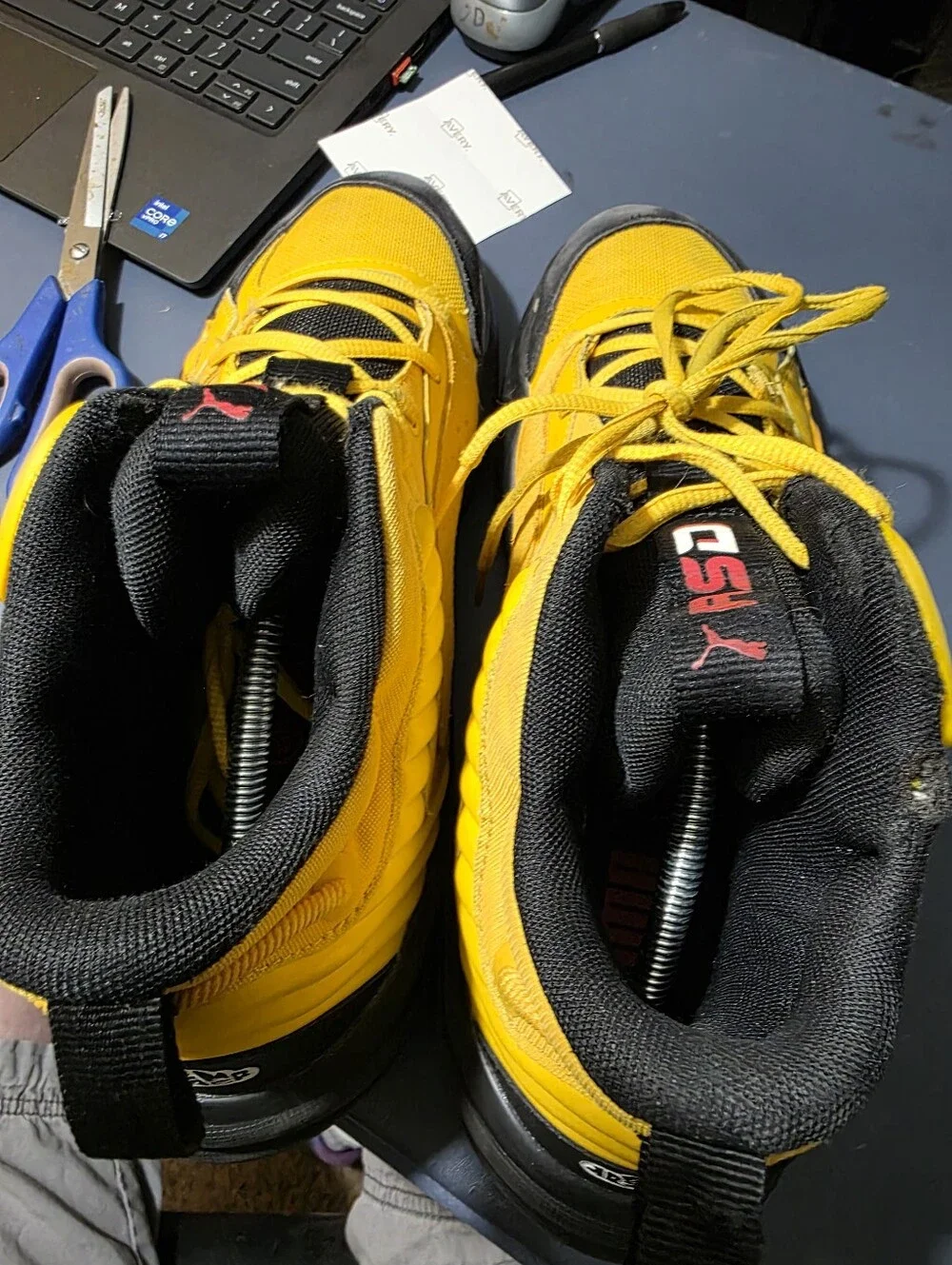 PUMA Yellow Black RS-X Sneakers Size 12m, J Cole Collab.